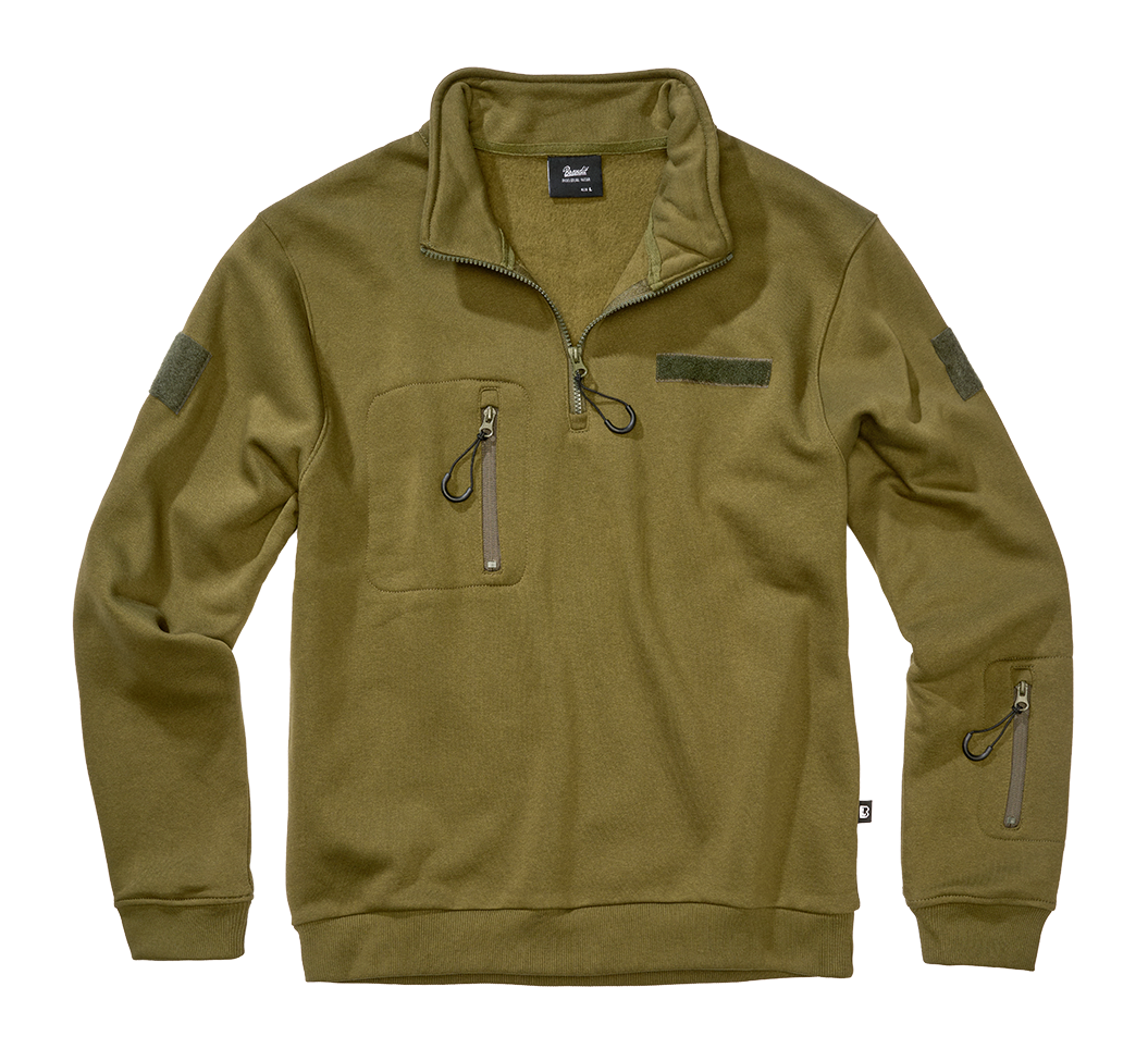 Hanorac Tactical Sweat Troyer Olive Brandit - Caldura si Mobilitate