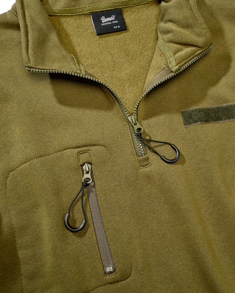Hanorac Tactical Sweat Troyer Olive Brandit - Caldura si Mobilitate