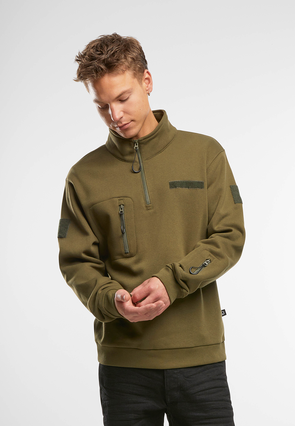 Hanorac Tactical Sweat Troyer Olive Brandit - Caldura si Mobilitate