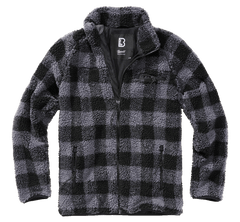 Hanorac Teddyfleece Black/Grey Gingham Brandit - Caldura si Stil Autentic