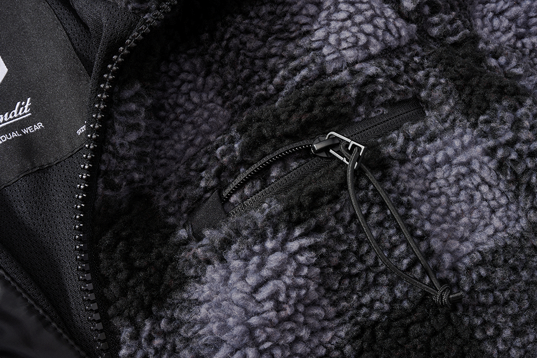 Hanorac Teddyfleece Black/Grey Gingham Brandit - Caldura si Stil Autentic