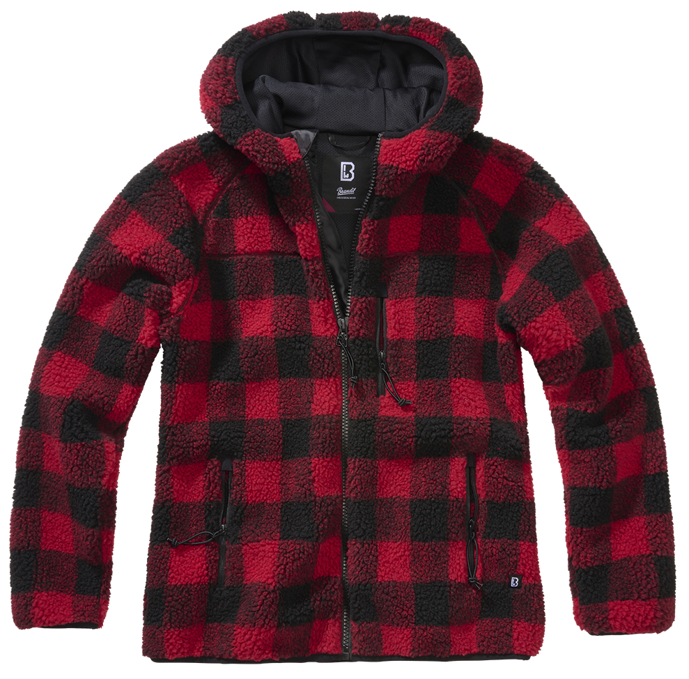 Hanorac Teddyfleece Hooded Red/Black Checkered Dama Brandit - Caldura si Stil Autentic