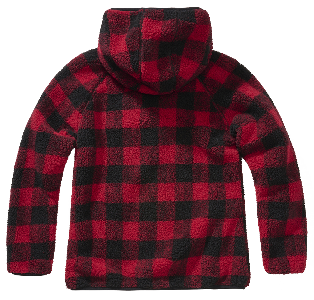 Hanorac Teddyfleece Hooded Red/Black Checkered Dama Brandit - Caldura si Stil Autentic