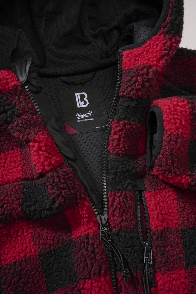 Hanorac Teddyfleece Hooded Red/Black Checkered Dama Brandit - Caldura si Stil Autentic