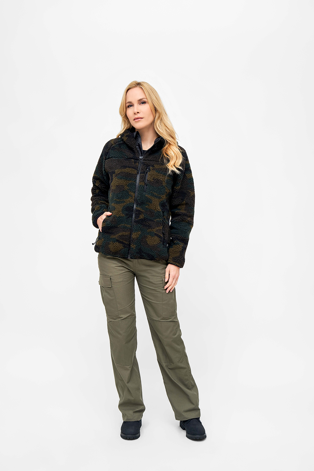 Hanorac Teddyfleece Hooded Woodland Dama Brandit - Caldura si Stil Tactic