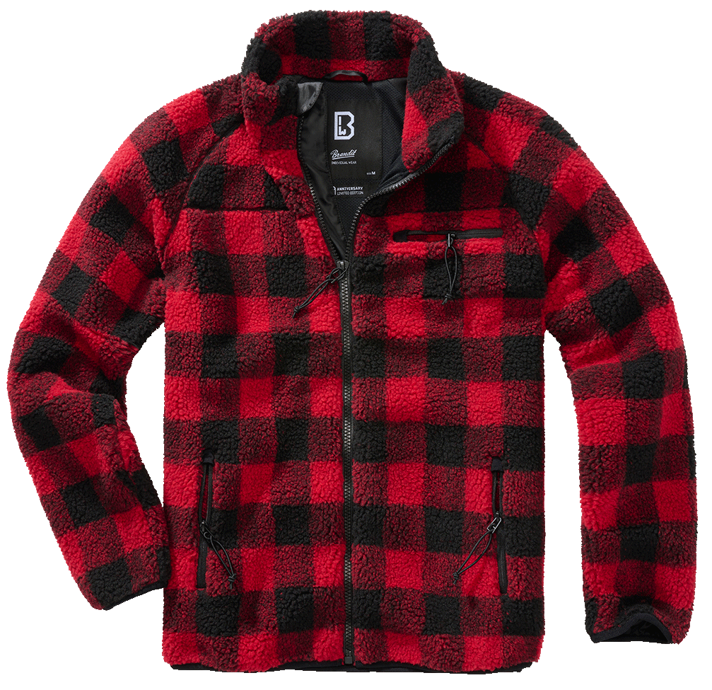 Hanorac Teddyfleece Red/Black Checkered Brandit - Caldura si Mobilitate