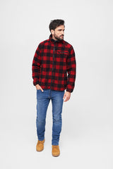 Hanorac Teddyfleece Red/Black Checkered Brandit - Caldura si Mobilitate