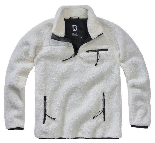 Hanorac Teddyfleece Troyer Alb Brandit - Caldura Suprema