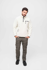 Hanorac Teddyfleece Troyer Alb Brandit - Caldura Suprema