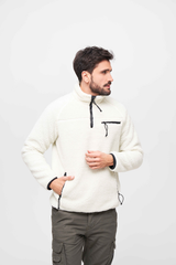 Hanorac Teddyfleece Troyer Alb Brandit - Caldura Suprema