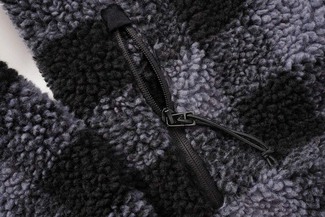 Hanorac Teddyfleece Troyer Black/Grey Gingham Brandit - Caldura si Mobilitate