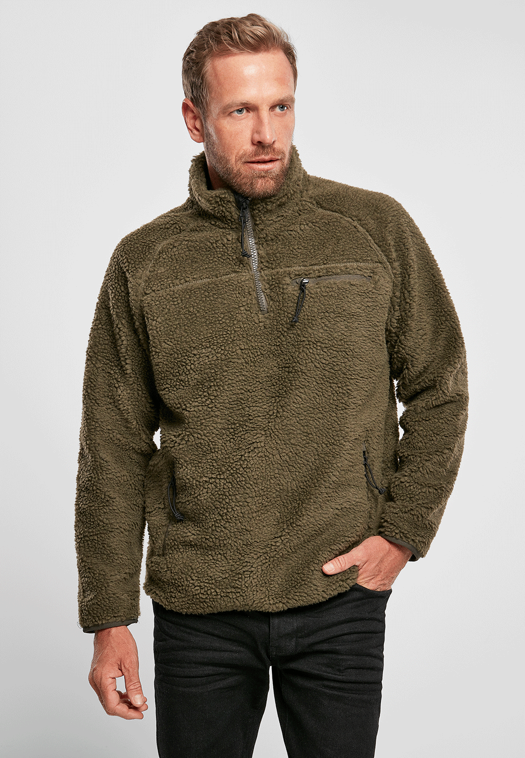 Hanorac Teddyfleece Troyer Olive Brandit - Căldură Esențială