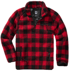 Hanorac Teddyfleece Troyer Red/Black Checkered Brandit - Caldura Esentiala