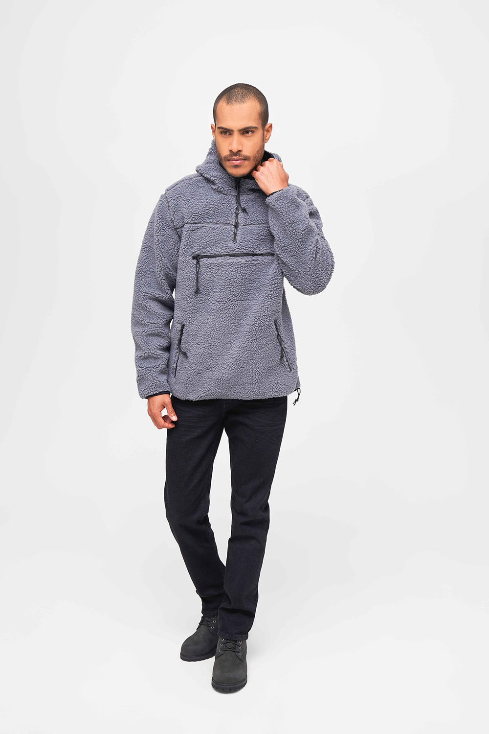 Hanorac Teddyfleece Worker Anthracite Brandit - Caldura si Mobilitate