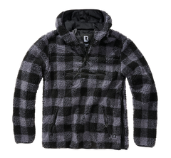 Hanorac Teddyfleece Worker Black/Grey Gingham Brandit - Caldura Esentiala