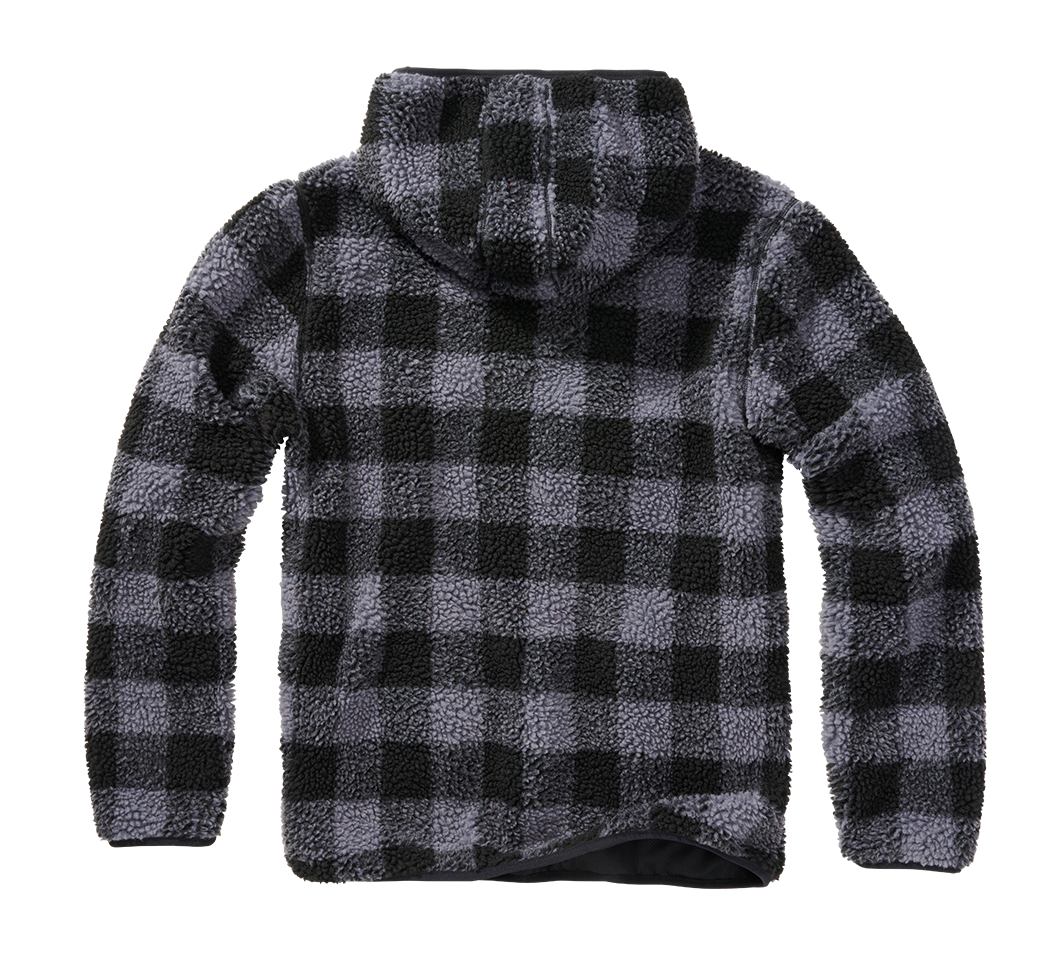 Hanorac Teddyfleece Worker Black/Grey Gingham Brandit - Caldura Esentiala