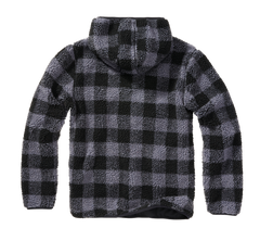 Hanorac Teddyfleece Worker Black/Grey Gingham Brandit - Caldura Esentiala