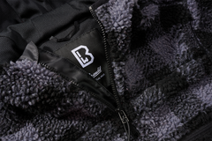 Hanorac Teddyfleece Worker Black/Grey Gingham Brandit - Caldura Esentiala