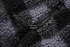 Hanorac Teddyfleece Worker Black/Grey Gingham Brandit - Caldura Esentiala