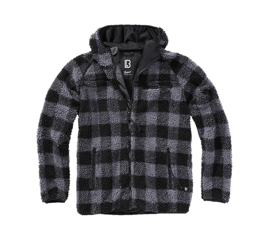 Hanorac Teddyfleece Worker Black/Grey Gingham Brandit - Caldură Robustă