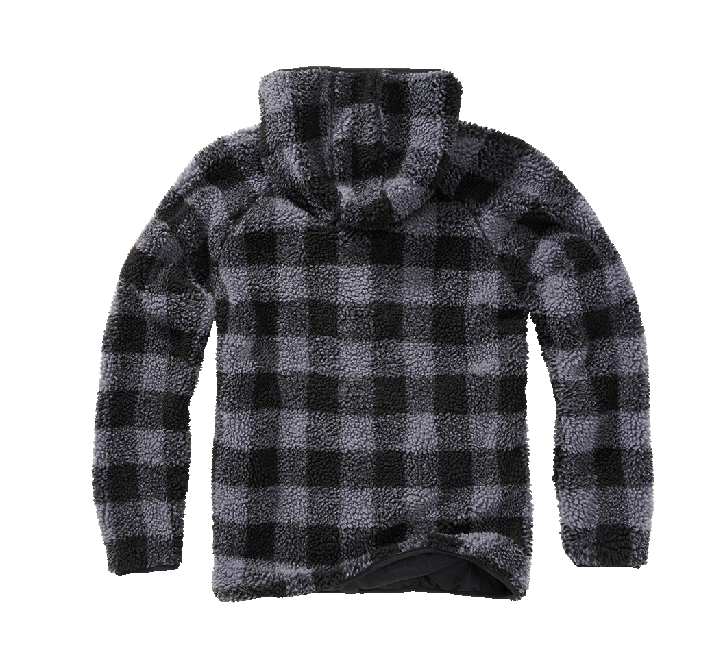 Hanorac Teddyfleece Worker Black/Grey Gingham Brandit - Caldură Robustă