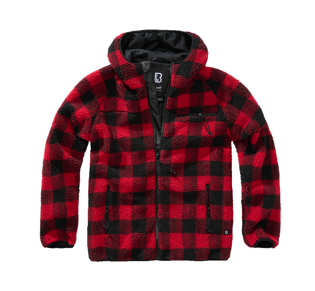 Hanorac Teddyfleece Worker Red/Black Checkered Brandit - Caldura si Stil