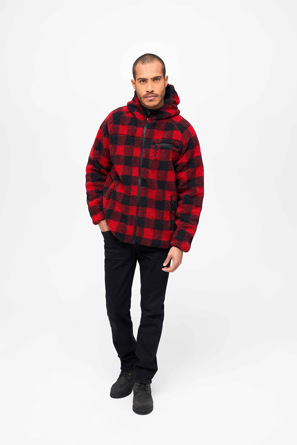 Hanorac Teddyfleece Worker Red/Black Checkered Brandit - Caldura si Stil