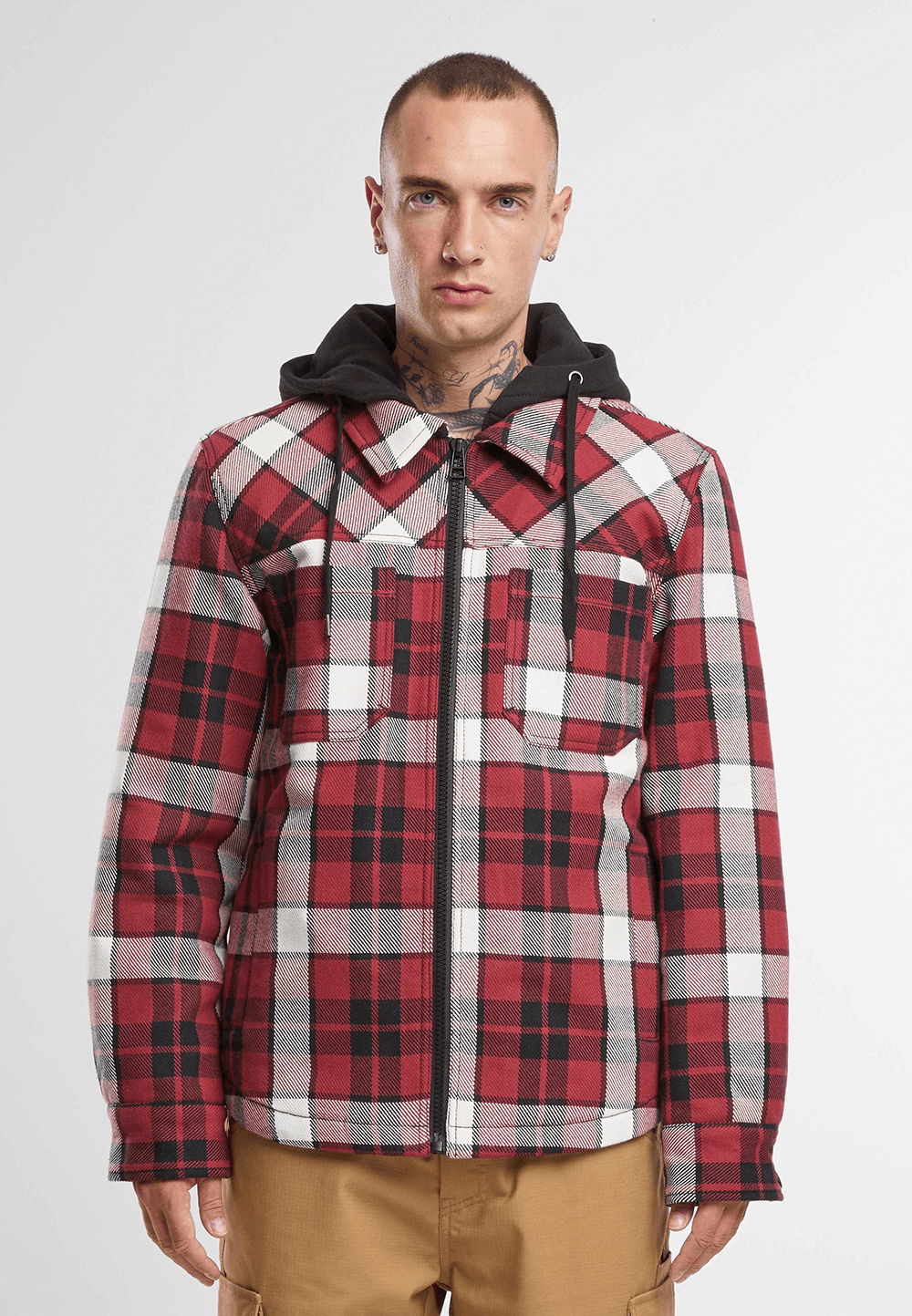Hanorac Top Heavy Twill Red Black Ch Brandit - Caldura si Rezistenta