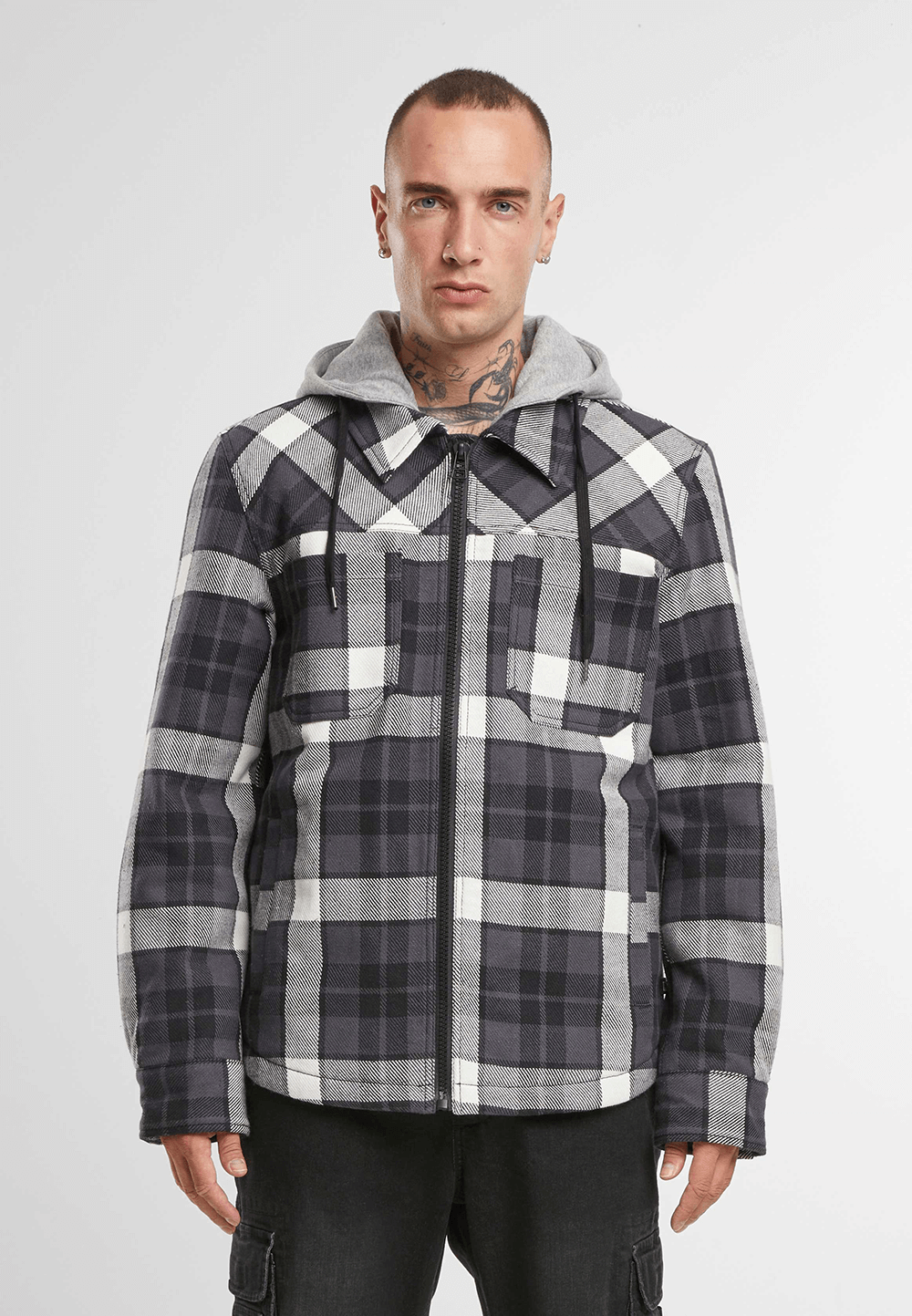 Hanorac Top Heavy Twill White Black Ch Brandit - Durabilitate si Stil