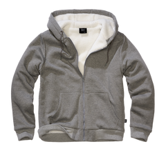 Hanorac Trening Teddylining Dark Grey Melange Brandit - Caldura si Confort