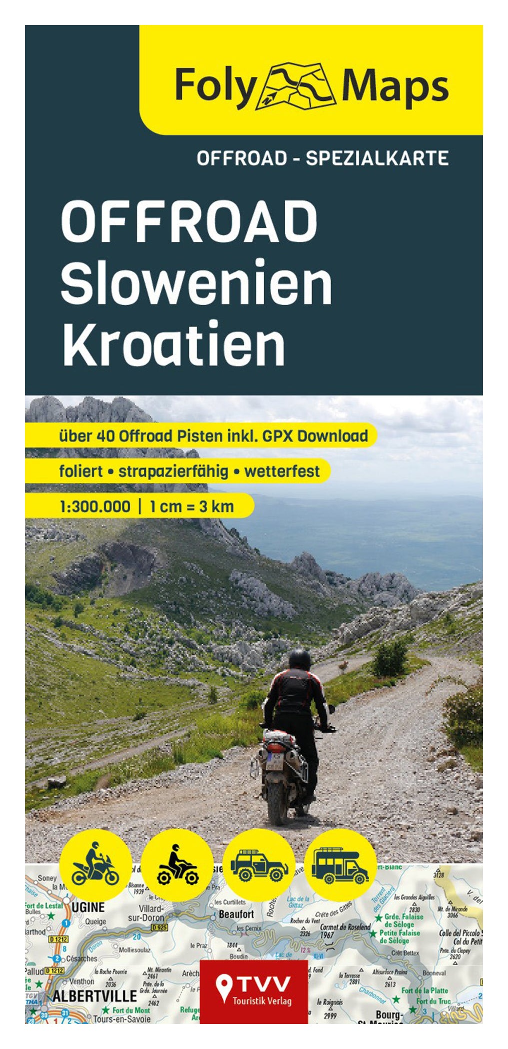 Hărți Offroad Slovenia Croația FolyMap - Rezistente, Peste 50 Trasee
