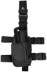 Holster de Picior Pistol Reglabil Negru MFH - Pentru Dreptaci, Curele Ajustabile