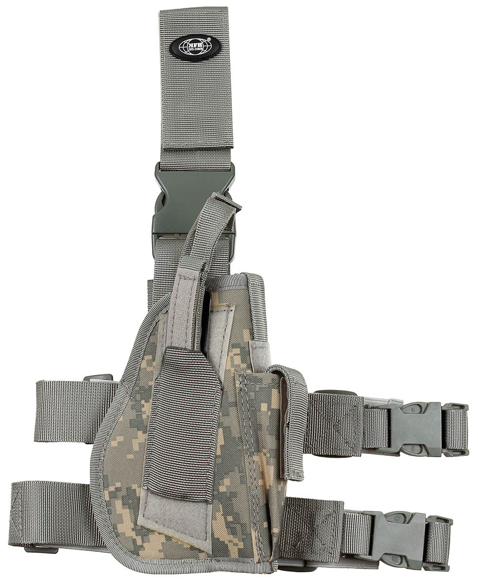 Holster de Picior Tactic AT-digital MFH - Pentru Dreptaci, 2 Curele Ajustabile