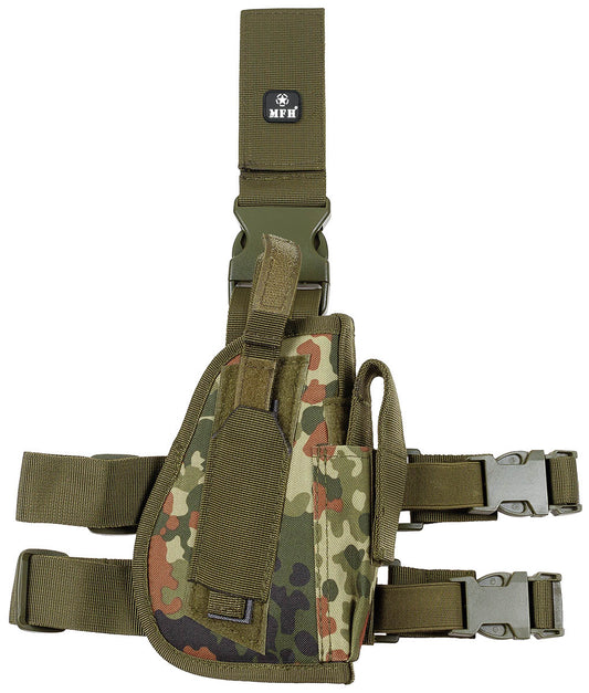 Holster Picior Flecktarn MFH - Dreptaci, Fixare Reglabilă