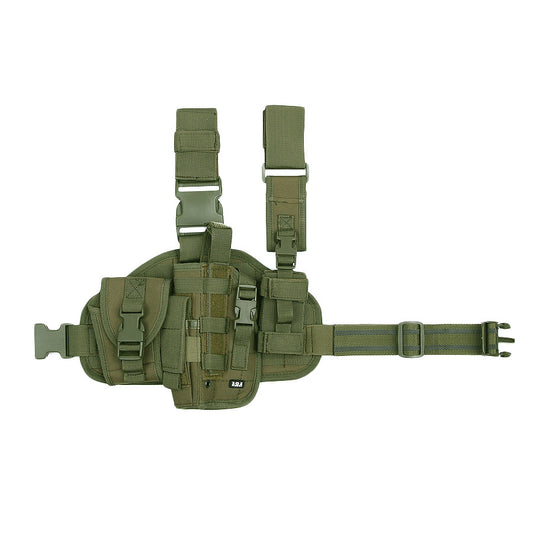 Holster Picior Hip Molle Stânga Verde - Reacție Instantă, Prindere Sigură