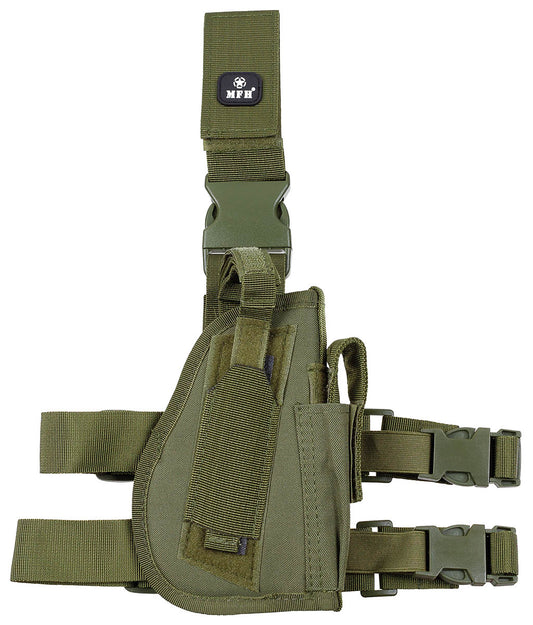 Holster Picior Pistol Dreapta Oliv MFH - Ajustabil, Curele Detașabile