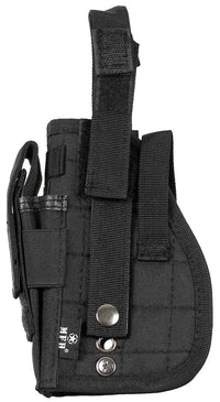 Holster pistol MOLLE, drept, Negru MFH - Pentru dreptaci, Buzunar magazie