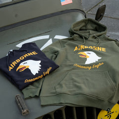 Hoodie 101st Airborne Eagle Dark Grey Design Clasic - Spirit de Luptă Iconic