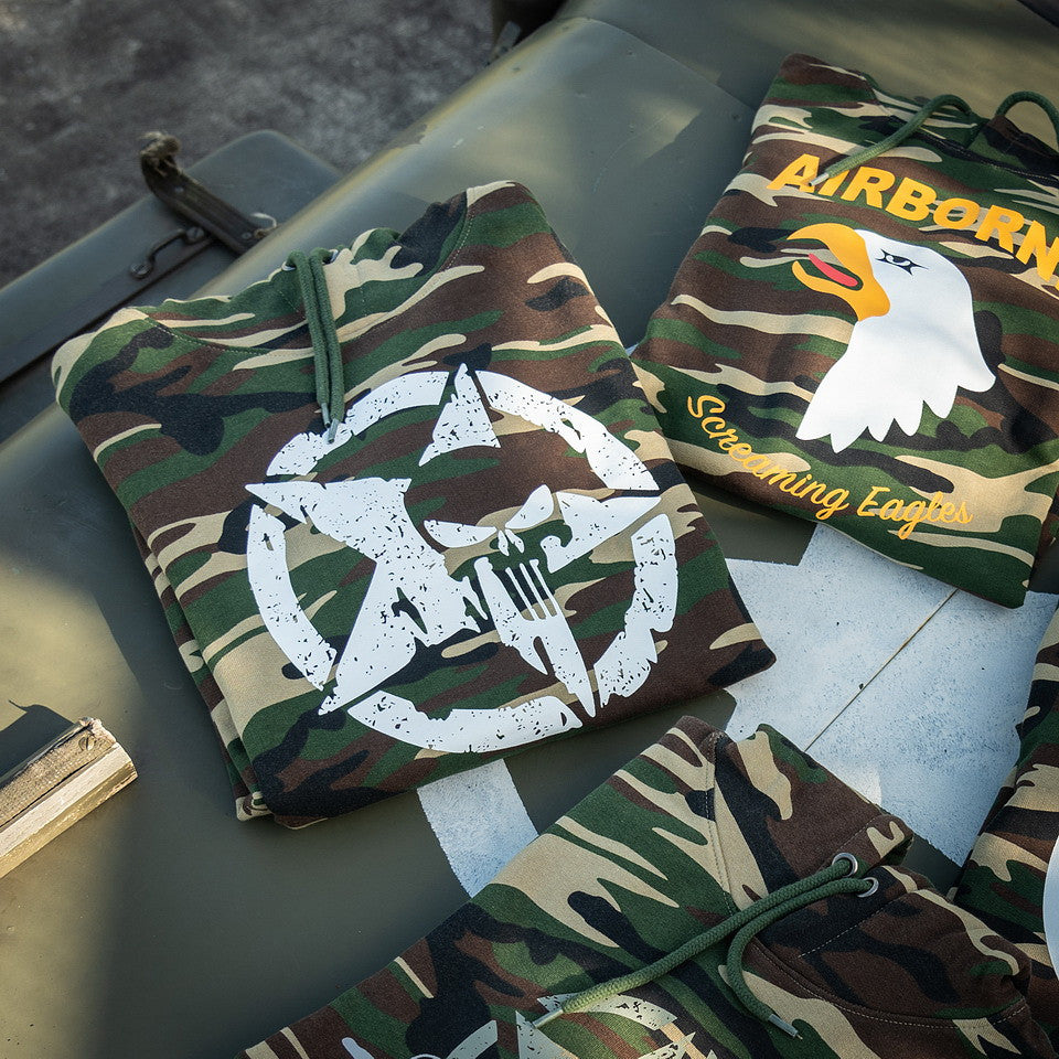 Hoodie Allied Star-Punisher camo Woodland - Rezistență și Confort Tactic