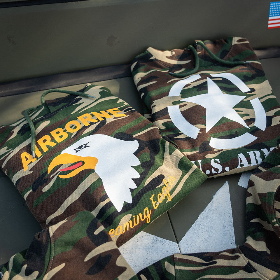Hoodie Allied Star U.S. Army Camo Woodland - Versatilitate Strategică