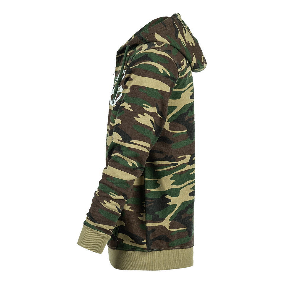 Hoodie cu Fermoar Allied Star-Punisher Camo Woodland - Performanță și Stil Distinct