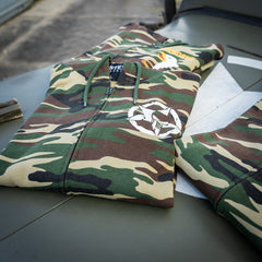 Hoodie cu Fermoar Allied Star-Punisher Camo Woodland - Performanță și Stil Distinct