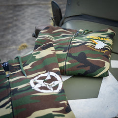 Hoodie cu Fermoar Allied Star-Punisher Camo Woodland - Performanță și Stil Distinct