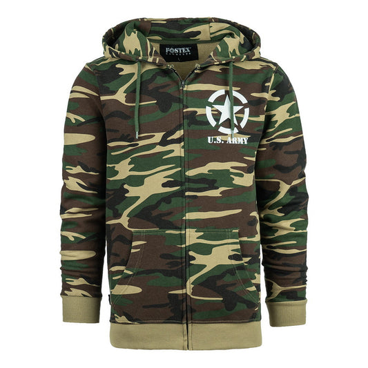 Hoodie cu Fermoar Allied Star U.S. Army Woodland - Confort Tactic Versatil