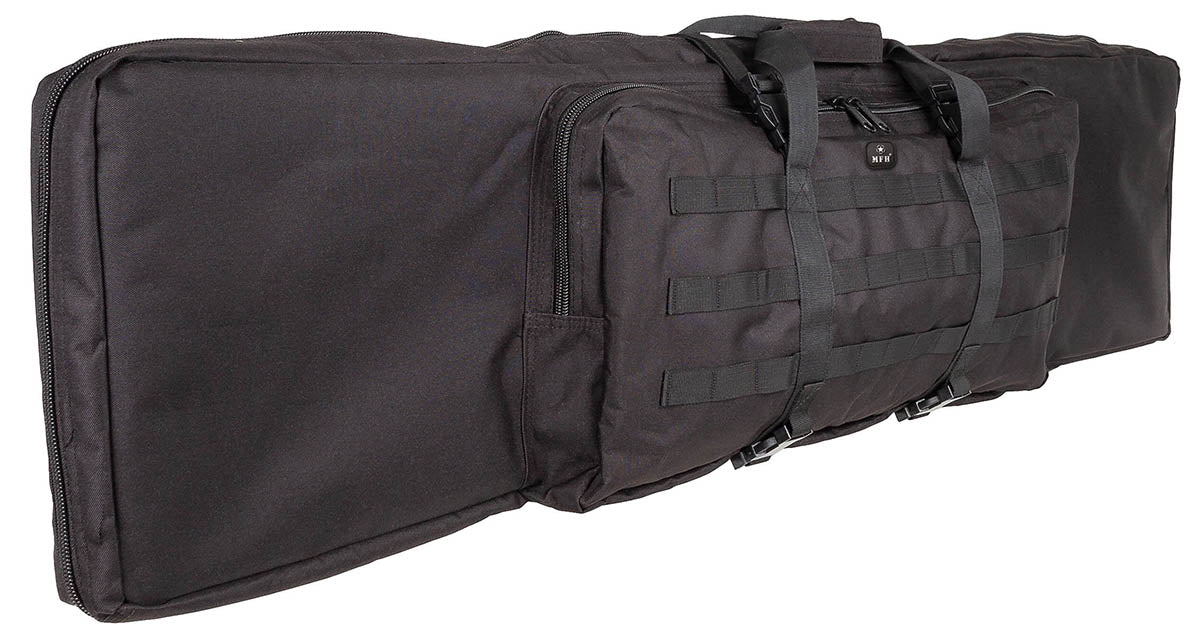 Husă Armă Lungă Dublă Negru MFH - Căptușită, Pentru 2 Arme