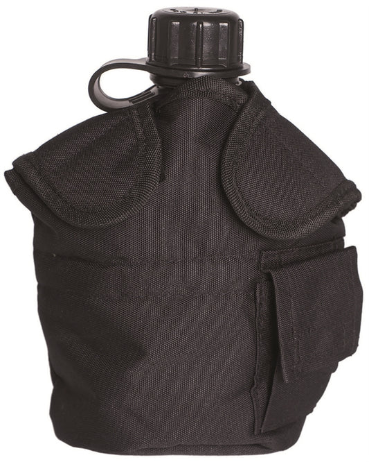 Husă Bidon Mil-Tec US Style 1 L – Nailon, Velcro, Neagră