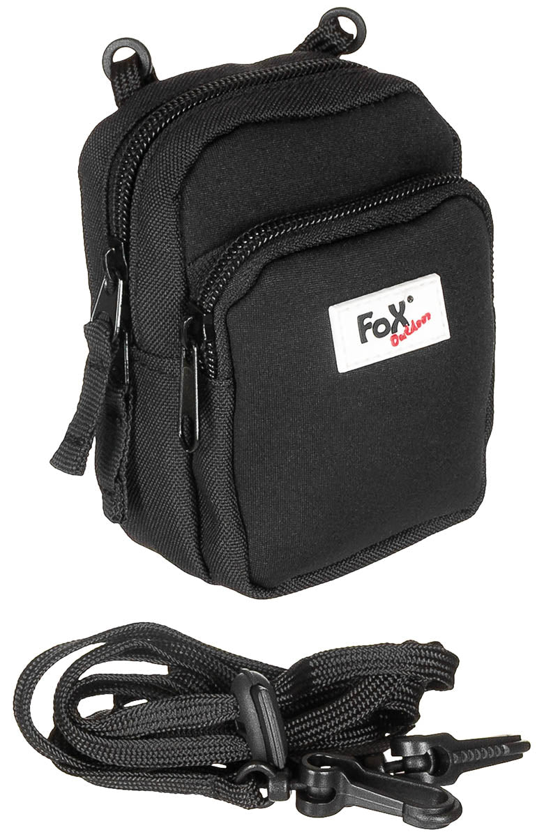 Husă Foto Neopren Negru FoxOutdoor - Curea detașabilă, Prindere centură