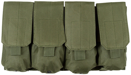 Husă încărcător 4 compartimente MOLLE Verde OD MFH - 4 Compartimente, Sistem MOLLE