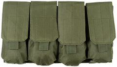 Husă încărcător 4 compartimente MOLLE Verde OD MFH - 4 Compartimente, Sistem MOLLE