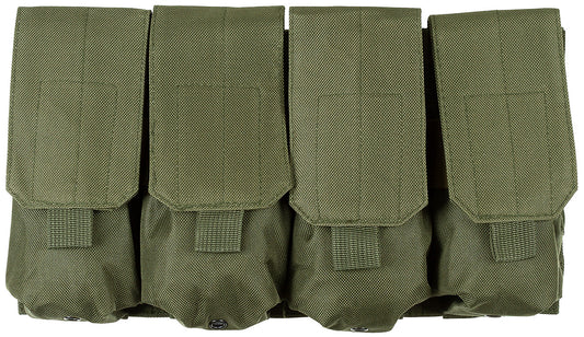 Husă încărcător 4 compartimente MOLLE Verde OD MFH - 4 Compartimente, Sistem MOLLE